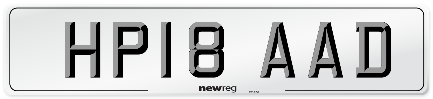 HP18 AAD Number Plate from New Reg